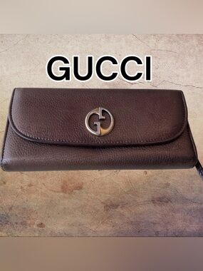 Gucci Brown Leather Continental Wallet
